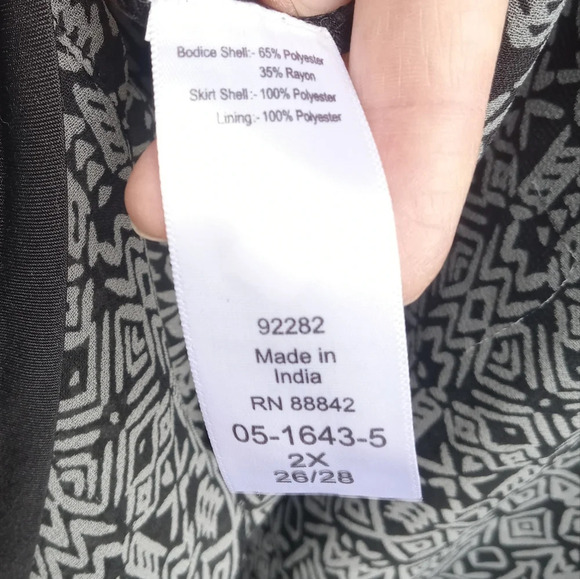 Woman Within Black and Gray Midi Dress 2XL - Picture 4 of 8